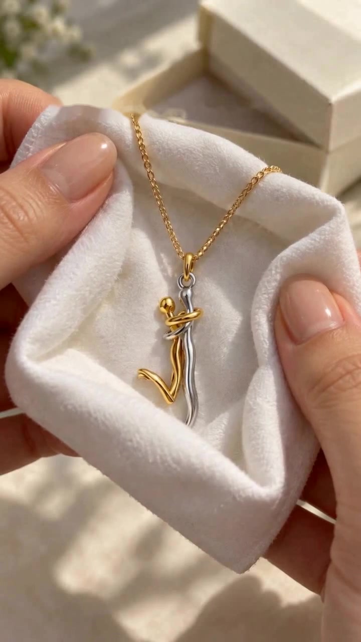 Mother Daughter Hug Necklace